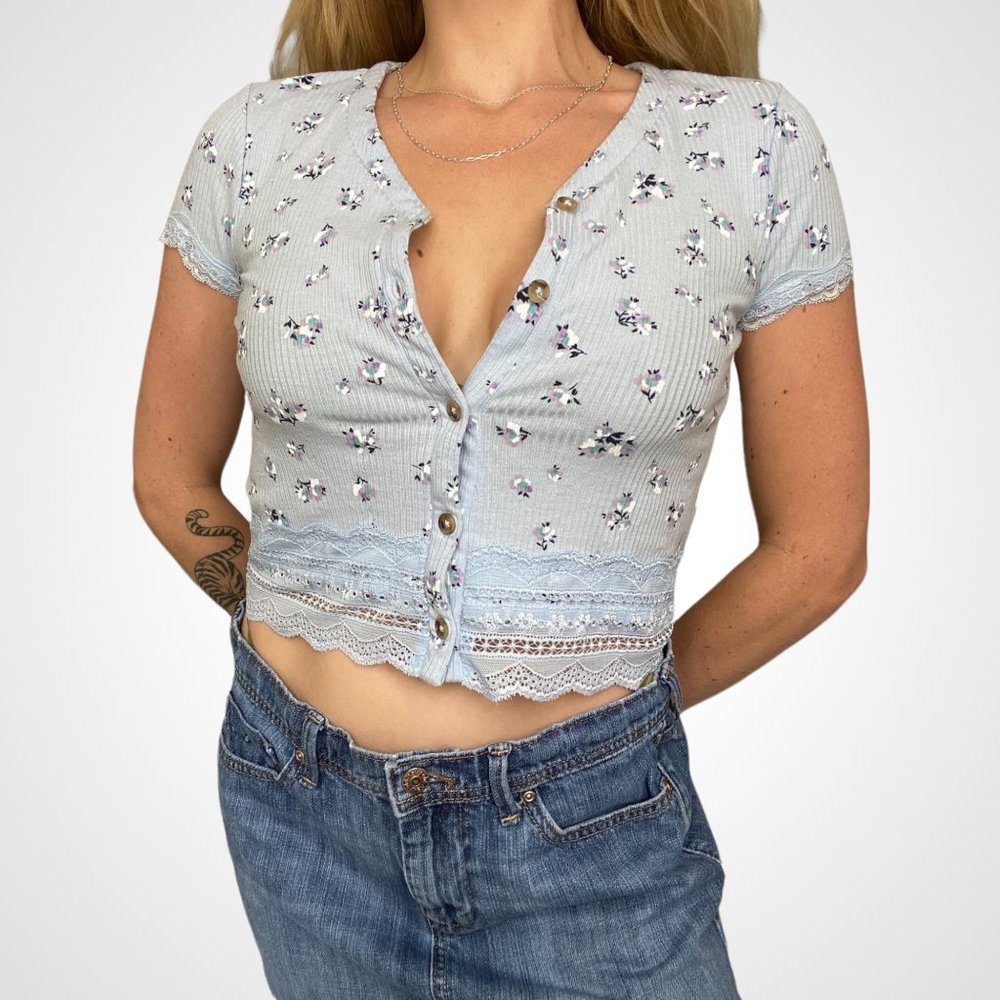 Y2k Floral Crop Top